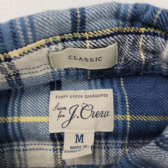 J.Crew mens flannel long sleeve button down shirt plaid blue M 1933 - Picture 9 of 10